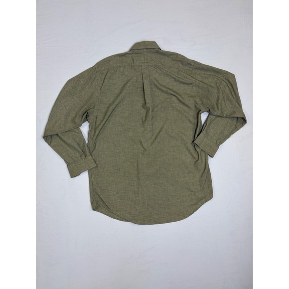 Polo Ralph Lauren Blaire Shirt Mens 16.5 Olive Green Cotton Button Down Long Slv - Picture 7 of 8